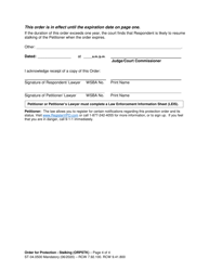 Form ST04-0500 Order for Protection - Stalking (Orpstk) - Washington, Page 4