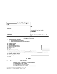 Document preview: Form WPF All Cases02.120 Contempt Hearing Order (Orcnw) - Washington