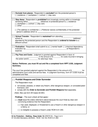 Form ST05.0500 Order for Protection - Respondent Under Age 18 - Stalking (Orstk18) - Washington, Page 2