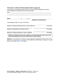 Form ST05.0500 Order for Protection - Respondent Under Age 18 - Stalking (Orstk18) - Washington, Page 4