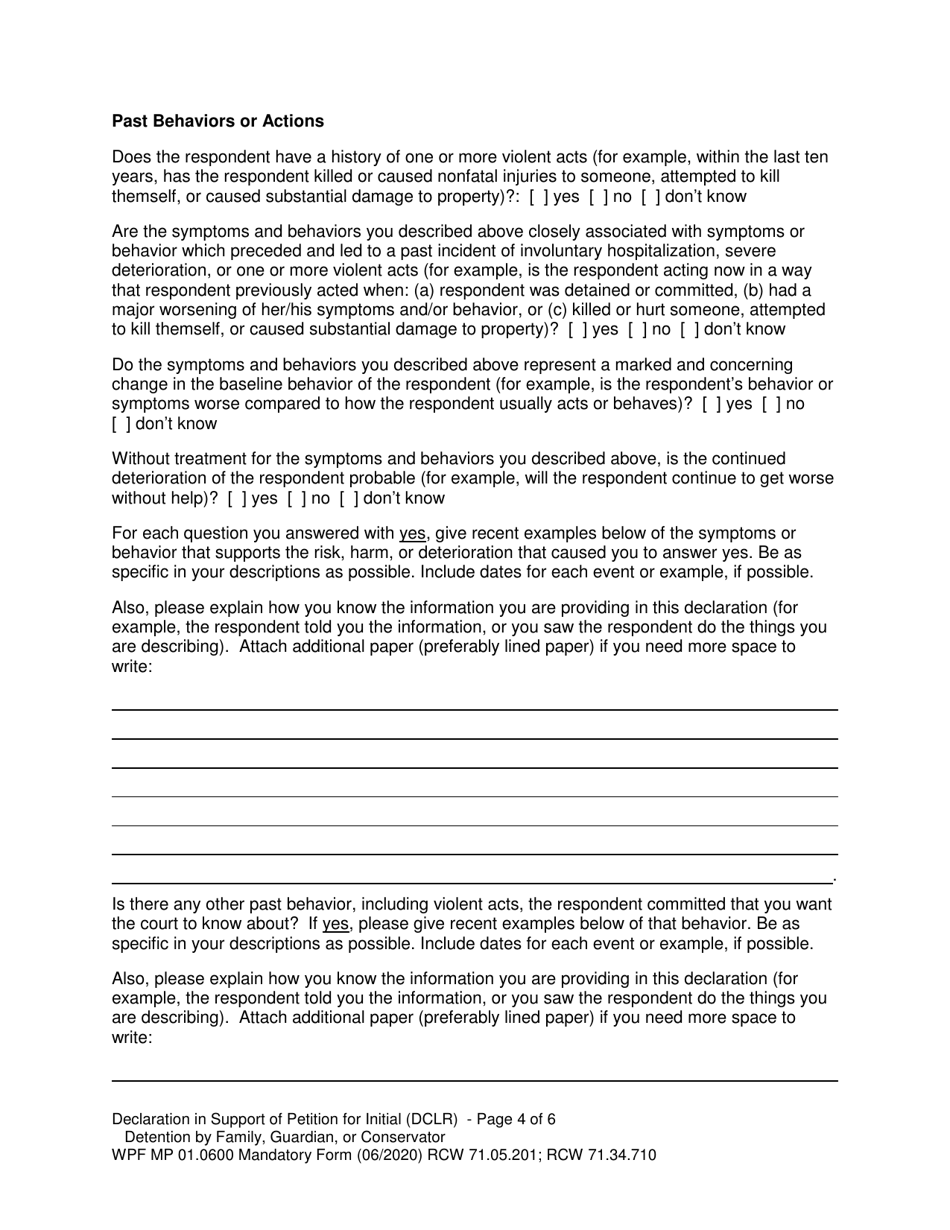 Form MP01.0600 Joels Law Petition for Initial Detention by Family, Guardian, or Conservator - Washington, Page 11