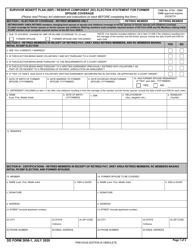 Document preview: DD Form 2656-1 Survivor Benefit Plan (SBP) / Reserve Component (RC) Election Statement for Former Spouse Coverage