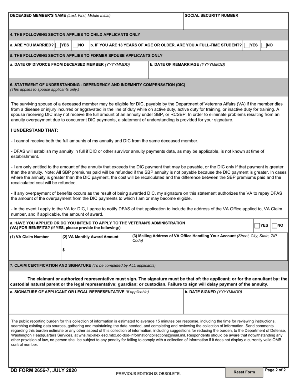 Dd Form 2656 6 Printable