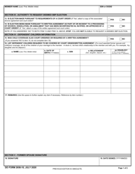 DD Form 2656-10 &quot;Survivor Benefit Plan (SBP) Former Spouse Request for Deemed Election&quot;, Page 2