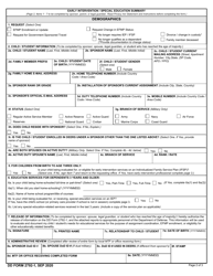 DD Form 2792-1 Early Intervention / Special Education Summary, Page 2