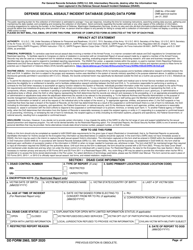 Document preview: DD Form 2965 Defense Sexual Assault Incident Database (Dsaid) Data Form