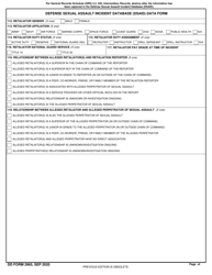 DD Form 2965 Defense Sexual Assault Incident Database (Dsaid) Data Form, Page 9
