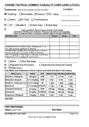 DD Form 3073 Canine-Tactical Combat Casualty Card (Ctccc), Page 2