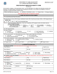 CBP Form 5106 &quot;Create/Update Importer Identity Form&quot;