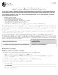 Form 1722 Employer&#039;s Selection for Electronic Visit Verification Responsibilities - Texas