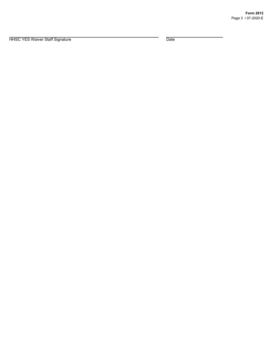Form 2812 Youth Empowerment Services (Yes) Waiver Adaptive AIDS  Supports (Aas) Request - Texas, Page 3