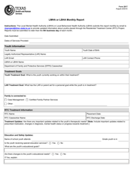 Form 2817 Local Mental Health Authority (Lmha) or Local Behavioral Health Authority (Lbha) Monthly Report - Texas