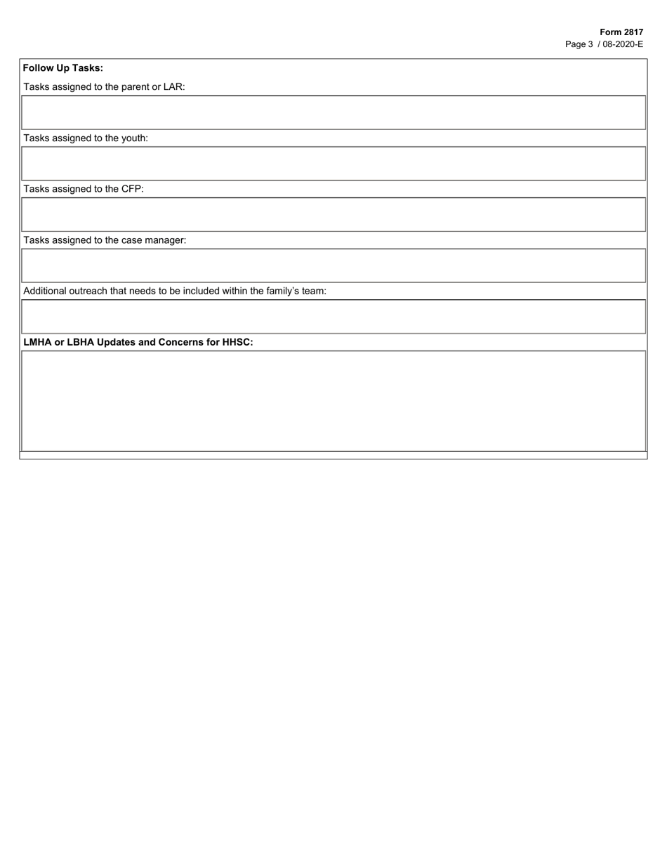 Form 2817 Local Mental Health Authority (Lmha) or Local Behavioral Health Authority (Lbha) Monthly Report - Texas, Page 3