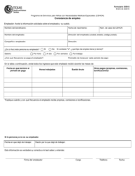 Document preview: Formulario 3059-S Constancia De Empleo - Texas (Spanish)