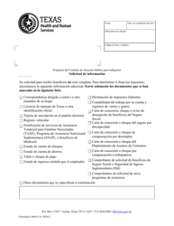 Formulario 3068-S Solicitud De Informacion - Texas (Spanish)