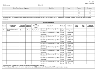 Form 4207 Individualized Family Service Plan (Ifsp) Services Pages - Texas, Page 3