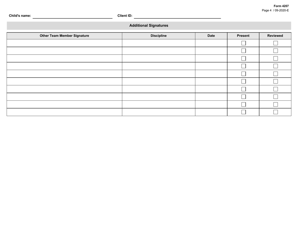 Form 4207 Individualized Family Service Plan (Ifsp) Services Pages - Texas, Page 4