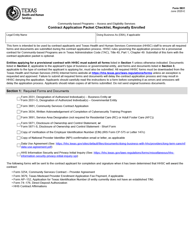 Form 5831 Community-Based Programs Access and Eligibility Services Contract Application Packet Checklist, Regionally Enrolled - Texas