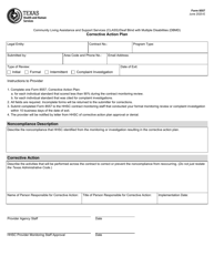 Document preview: Form 8557 Class/Dbmd Corrective Action Plan - Texas