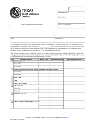 Document preview: Form H0056 Notice of Opportunity to Designate Countable Resources - Texas