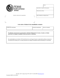 Document preview: Formulario H0059-S Aviso Sobre El Titular De Las Annualidades Restantes - Texas (Spanish)