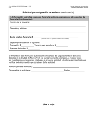 Formulario M-860W Solicitud Para Asignacion De Entierro - New York City (Spanish), Page 7