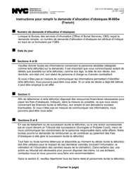 Document preview: Instructions for Form M-860W Demande D'allocation D'obseques - New York City (French)