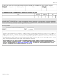 Form IMM0008 Schedule 12 Additional Information - Refugee Claimants Inside Canada - Canada, Page 2