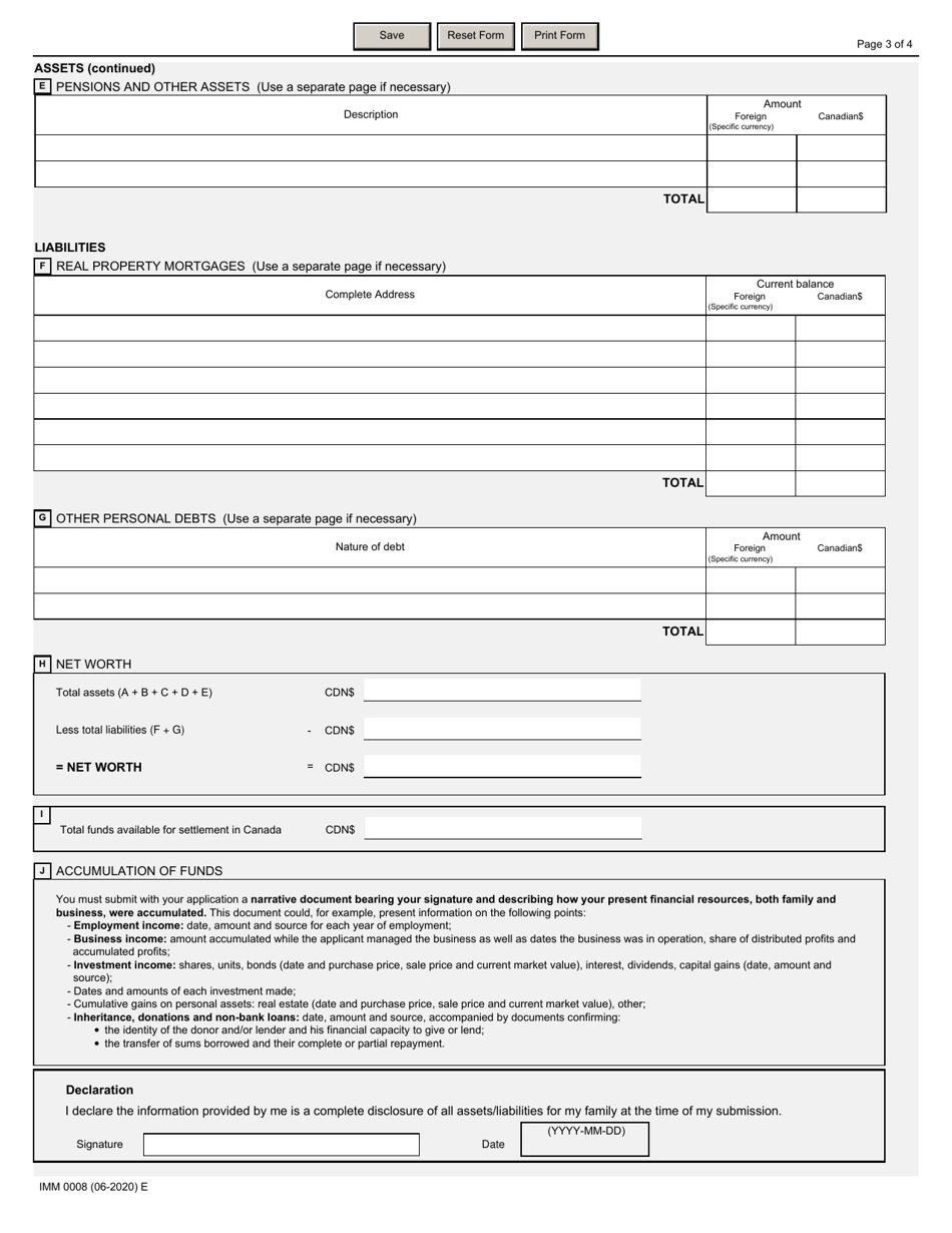 Form IMM0008 Schedule 4A Provincial Business Nominees - Canada, Page 3