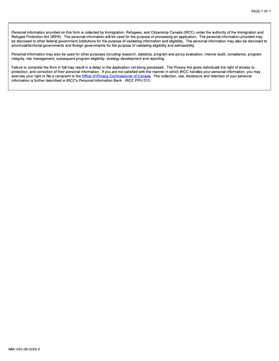 Form IMM1283 Financial Evaluation Form - Canada, Page 7