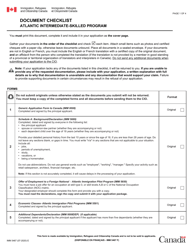 Form IMM5467 Document Checklist: Atlantic Intermediate-Skilled Program - Canada
