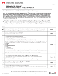 Form IMM5498 Document Checklist: Atlantic International Graduate Program - Canada