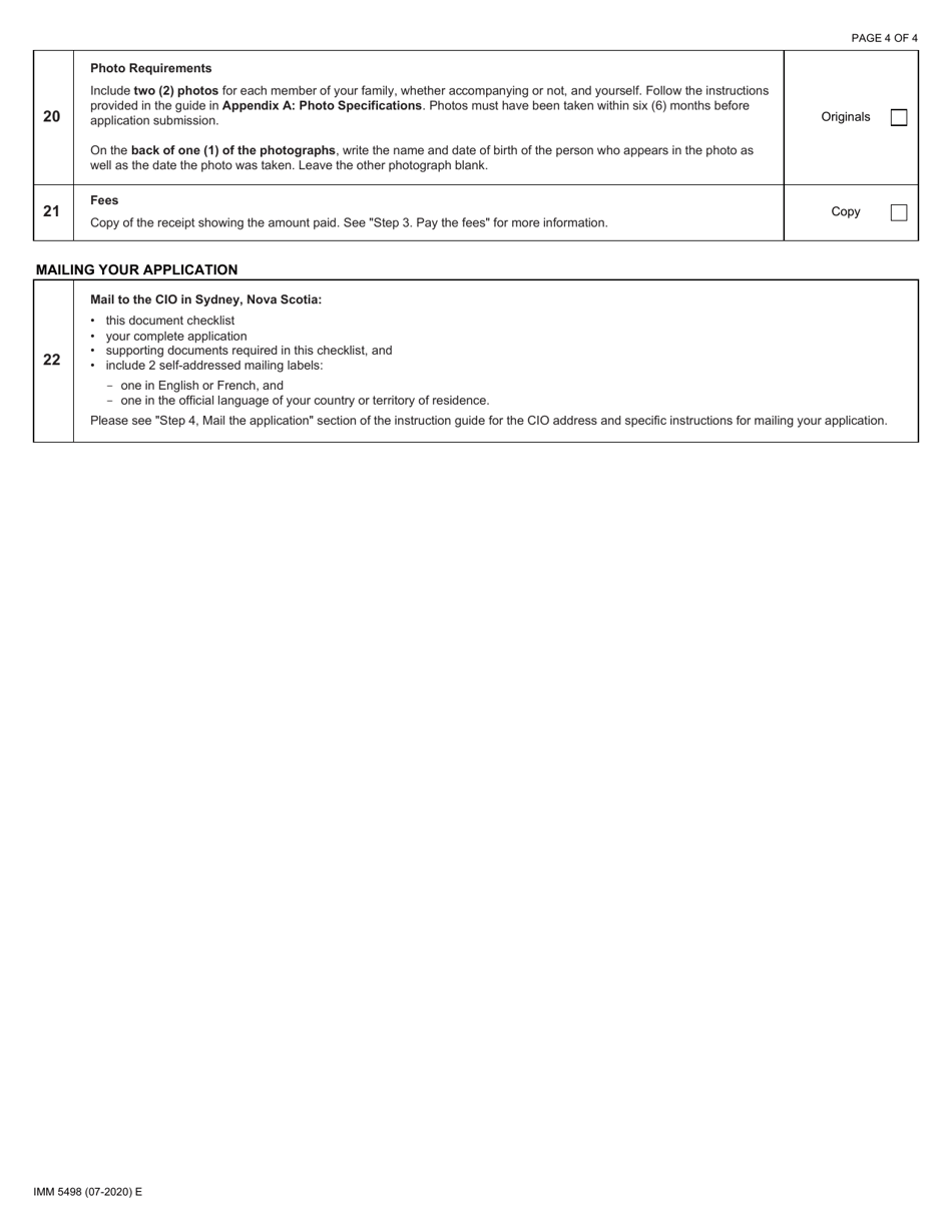 Form IMM5498 Document Checklist: Atlantic International Graduate Program - Canada, Page 4