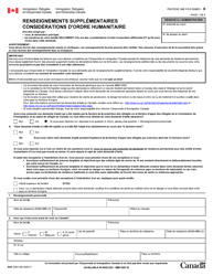 Forme IMM5283 Renseignements Supplementaires: Considerations D&#039;ordre Humanitaire - Canada (French)
