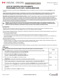 Forme IMM0116 Liste De Controle DES Documents Programme Pilote Sur L&#039;agroalimentaire - Canada (French)