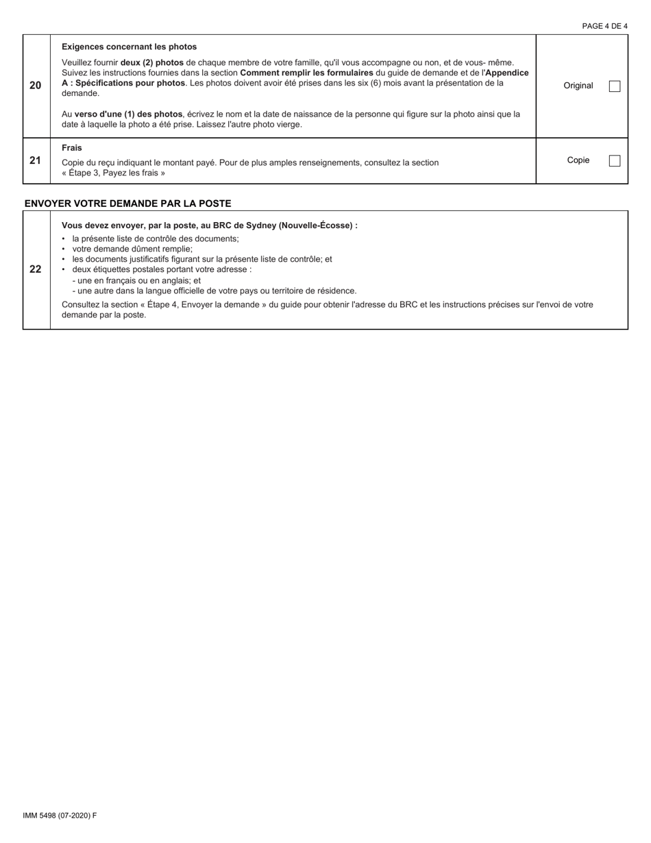 Forme Imm5498 Download Fillable Pdf Liste De Controle Des Documents Programme Des Diplomes 4403