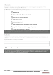Form LA28 Part B Application for Approval of a Sublease - Queensland, Australia, Page 4
