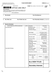 Document preview: Form 21Z Plan Cover Sheet - Queensland, Australia