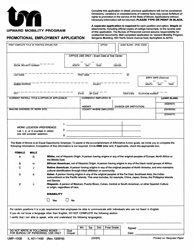 Form UMP-100B (IL401-1499) &quot;Upward Mobility Program Promotional Employment Application&quot; - Illinois