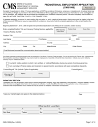 Document preview: Form CMS-100B Promotional Employment Application - Illinois
