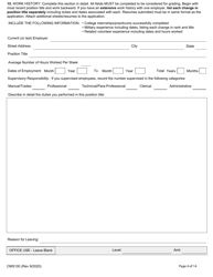 Form CMS100 Examining/Employment Application - Illinois, Page 4