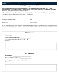Form ROW-U-SP2125 Application for State Participation in the Relocation of Certain Publicly-Owned Utility Facilities - Texas, Page 3