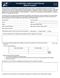 Document preview: Form 2669 Commercially Useful Function Review - Material Supplier - Texas