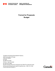 Document preview: Budget Proposals Template - Canada