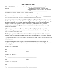 &quot;Cosign Agreement Template&quot;