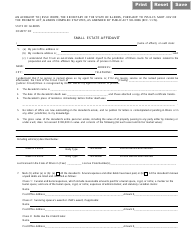 Form RT OPR31.16 &quot;Small Estate Affidavit Form&quot; - Illinois