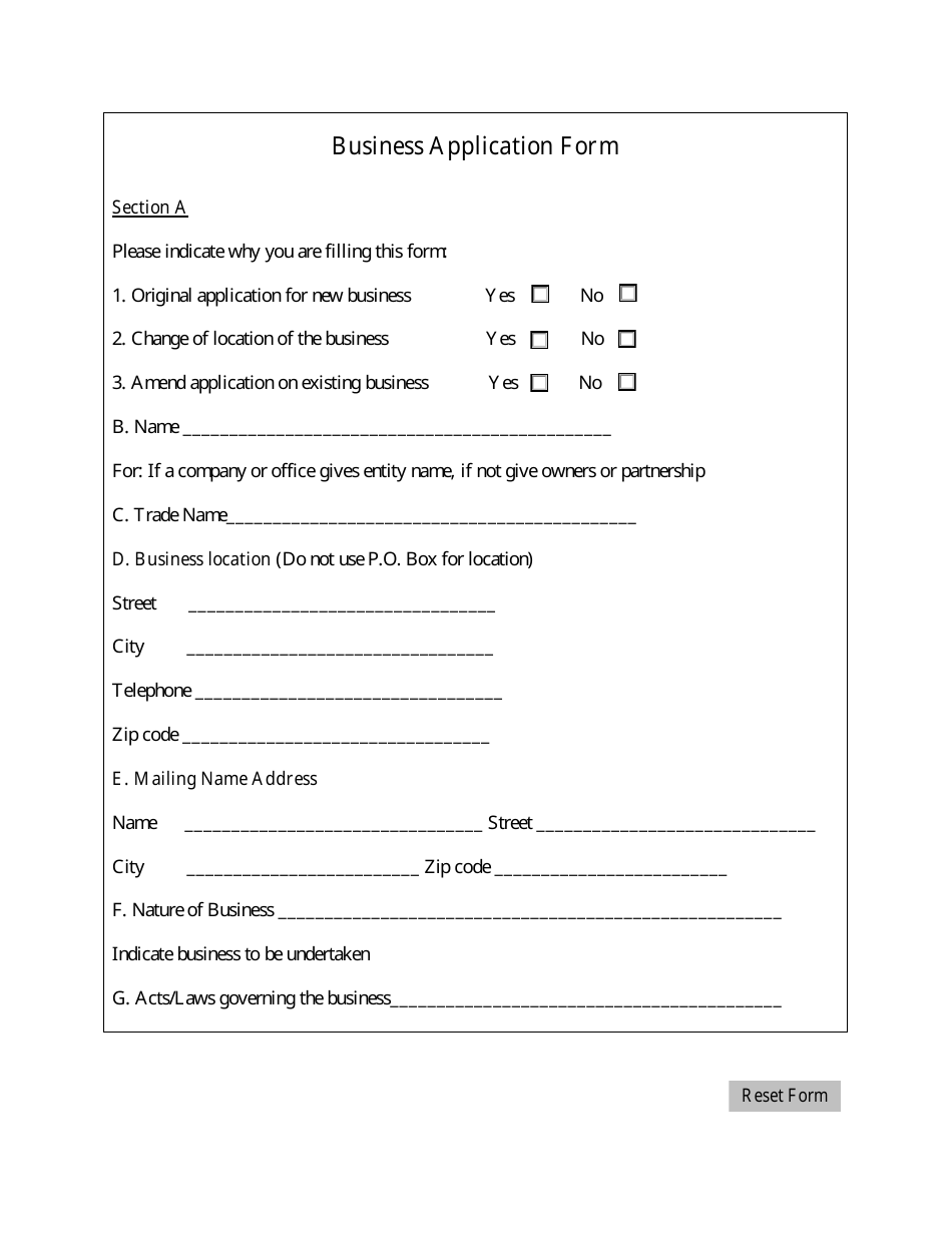 application for business plan