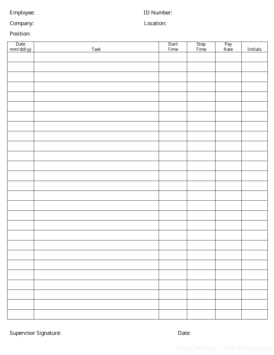 Employee Time Log Template Download Printable PDF Templateroller