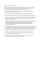 Monthly 3-way Reconciliation Form, Page 2