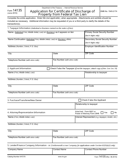 IRS Form 14135  Printable Pdf